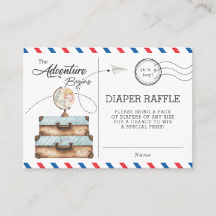 Adventure Baby Shower Travel Diaper Raffle Enclosure Card