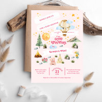 Adventure Baby Shower Watercolor Trees Invitation
