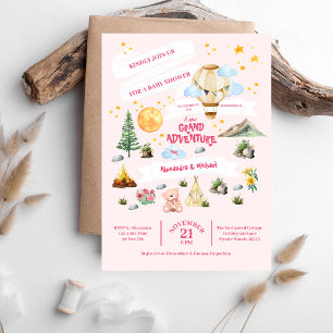 Adventure Baby Shower Watercolor Trees Invitation