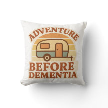 Adventure Before Dementia Retro Caravan Throw Pill
