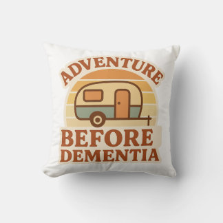 Adventure Before Dementia Retro Caravan Throw Pill Cushion