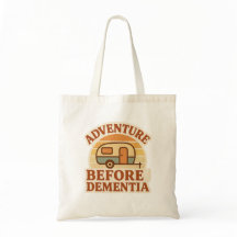 Adventure Before Dementia Retro Caravan Tote Bag