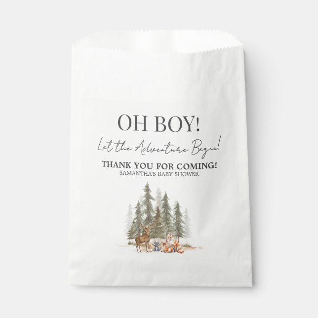 Adventure Begin Baby Shower Favour Bags (Front)