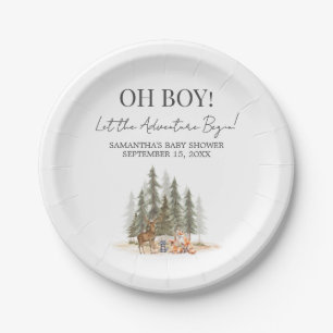 Adventure Begin Baby Shower Paper Plate