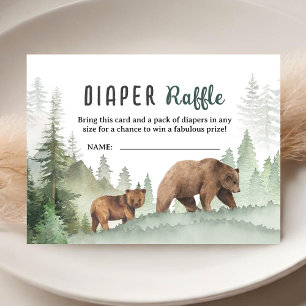 Adventure Begin Baby Shower Woodland Diaper Raffle Enclosure Card