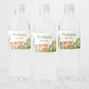 Adventure Begin Forest Mountain Baby Shower  Water Bottle Label