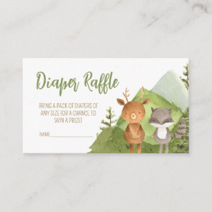 Adventure Begin Forest Mountain Diaper Raffle Enclosure Card