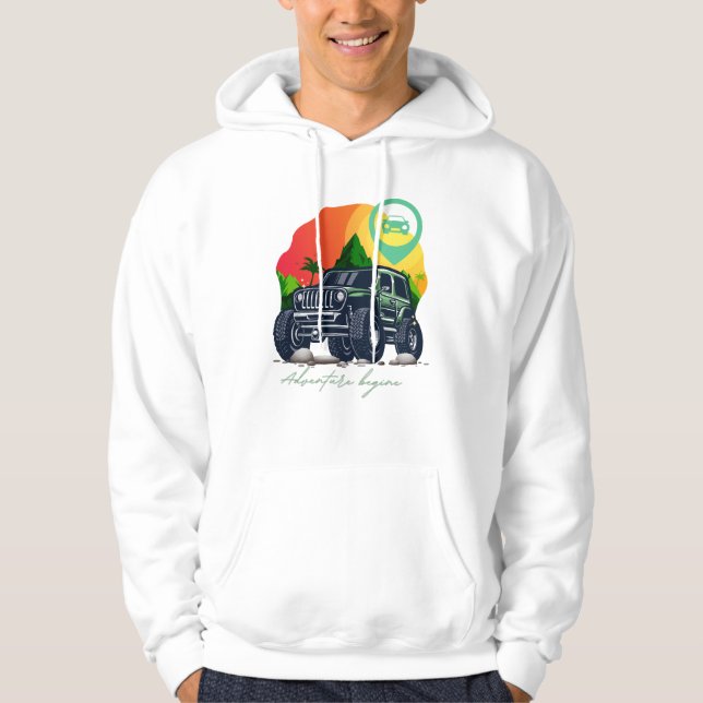 adventure begin, offroad hoodie (Front)