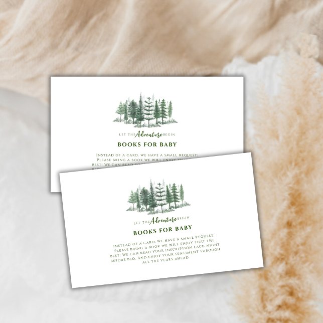 Adventure Begin Pine Forest Books For Baby Shower Enclosure Card (Adventure Begin Pine Forest Books For Baby Shower Enclosure Card)