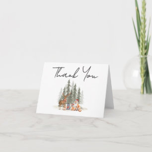 Adventure Begin Winter Woodland Baby Shower Thank You Card