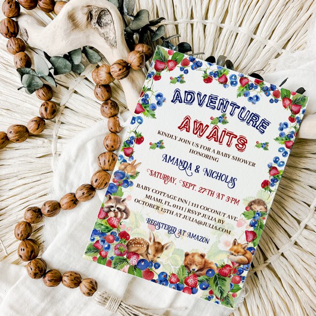 Adventure Begin Woodland Animals Baby Shower  Invitation (Creator Uploaded)