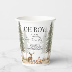 Adventure Begin Woodland Animals Baby Shower Paper Cups