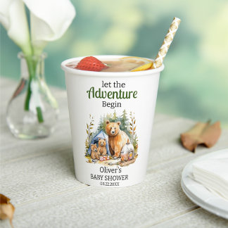 Adventure Begin Woodland Baby Shower Paper Cups