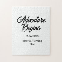 Adventure begins 1st birthday name date simple min