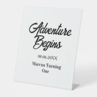 Adventure begins 1st birthday name date simple min
