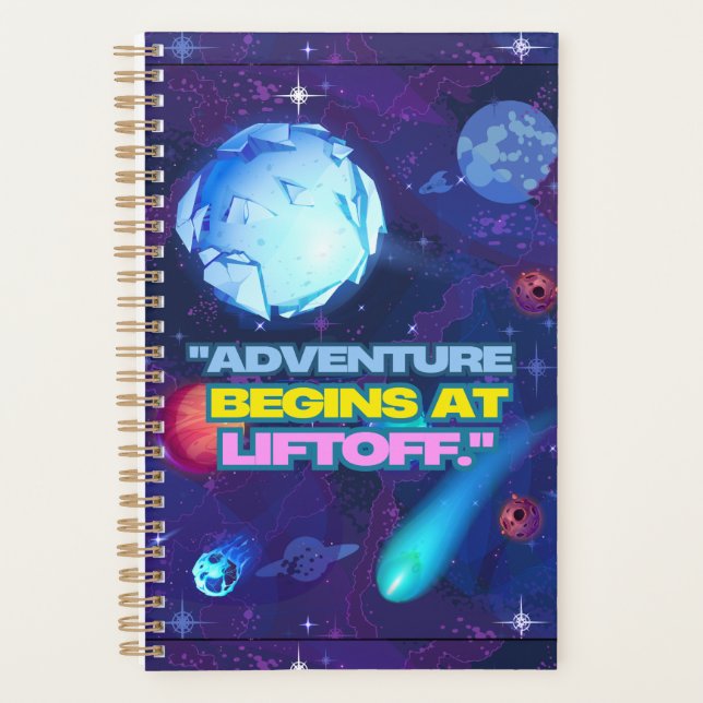 Adventure begins at liftoff insulated tumbler planner (Front)