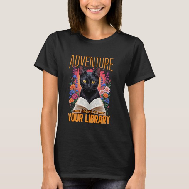 Adventure Begins At Your Library Summer Reading Ca T-Shirt (Front)