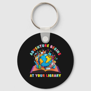 Adventure Begins At Your Library Teacher Reading L Key Ring