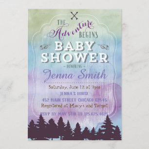 Adventure begins baby shower invitation