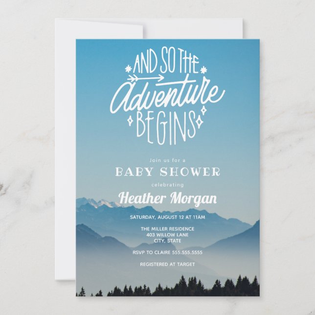 Adventure Begins Baby Shower Invitation (Front)