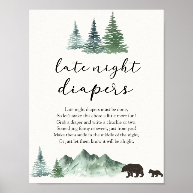 Adventure Begins Bear Late Night Diapers Poster (Front)