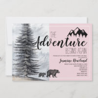 Adventure Begins Bear Pink Baby Sprinkle By Mail