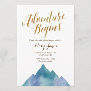 Adventure Begins Bridal Shower Invitation