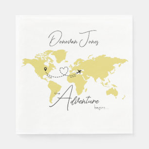 Adventure Begins College Graduation Party Napkin