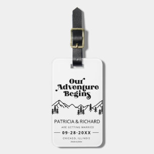 Adventure Begins Destination Wedding Save the Date Luggage Tag