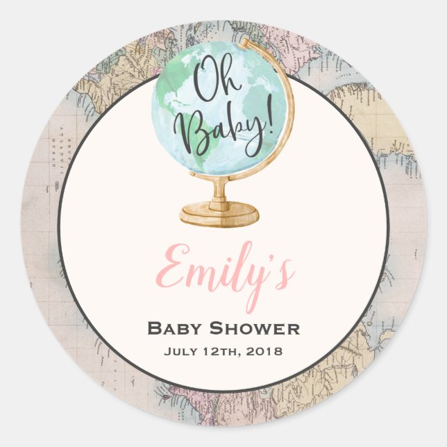 Adventure Begins Favour Tag Sticker Seal (Front)