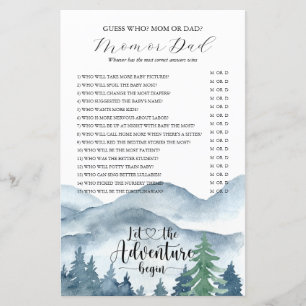 Adventure Begins forest Baby Shower Game