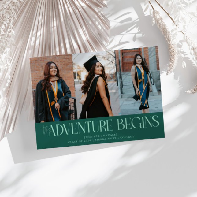Adventure Begins Green Grad Multi Photo Announcement (Creator Uploaded)