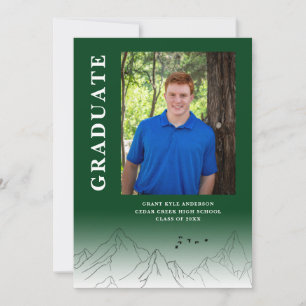Adventure Begins Photo Graduation Green Announcement