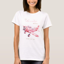 Adventure Begins Pink Aeroplane Girl Baby Shower