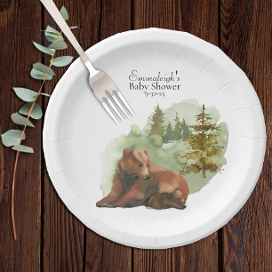 Adventure Begins Rustic Bears Paper Plate