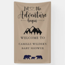 Adventure Begins Rustic Kraft Baby Shower Welcome