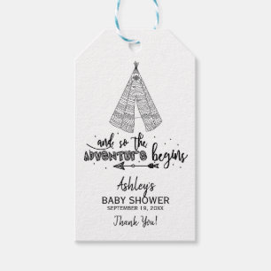 Adventure Begins Teepee Baby Shower Favour Gift Ta Tags