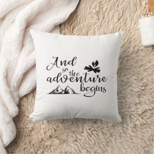 Adventure Begins Throw Pillow