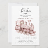 Adventure Begins Toile Train Baby Shower