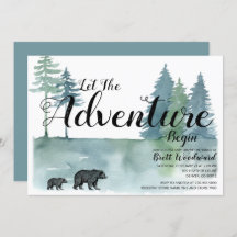 Adventure Begins Watercolor Bears Baby Shower