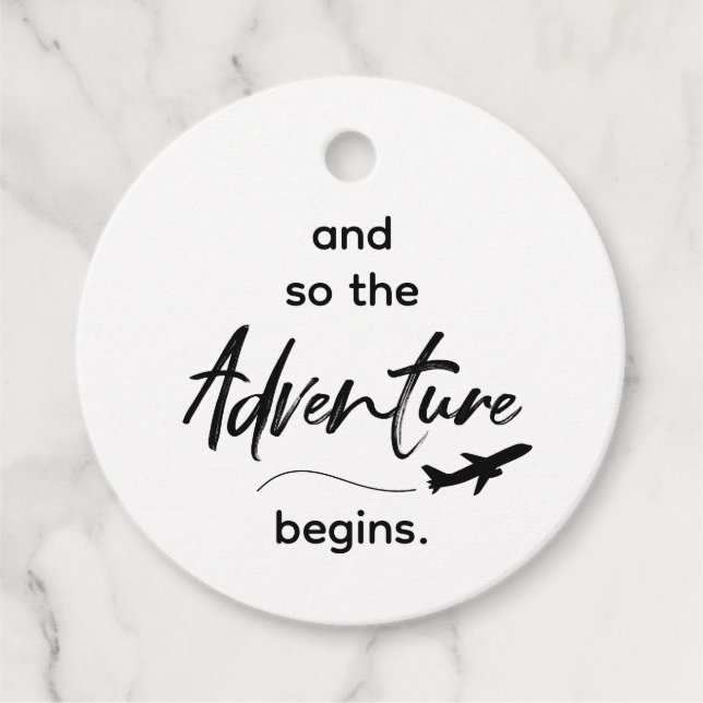 Adventure Begins Wedding Favour Tag (Front)