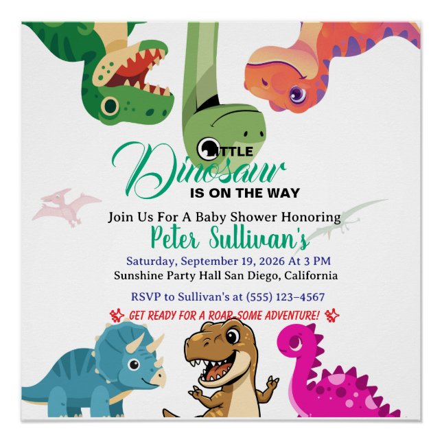 Adventure Begins With Baby Dino Poster (Front)