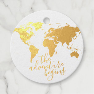 Adventure Begins World Map Destination Favour REAL Tags