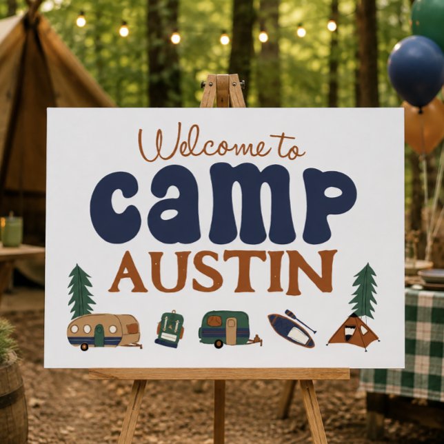 Adventure Birthday Custom Camp Sign (Adventure Birthday Party)