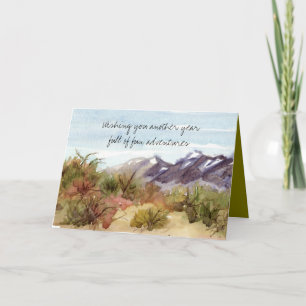 Adventure Birthday Desert Mountain Landscape Card
