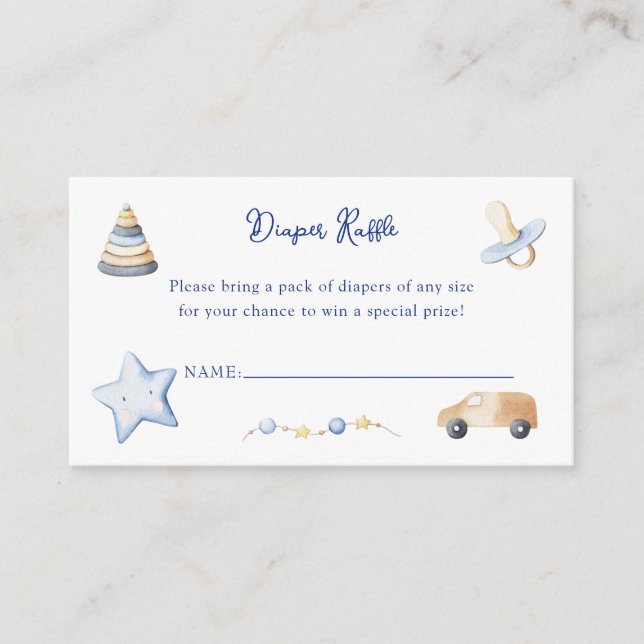 Adventure Boy Baby Toy Baby Shower Diaper Raffle Enclosure Card (Front)