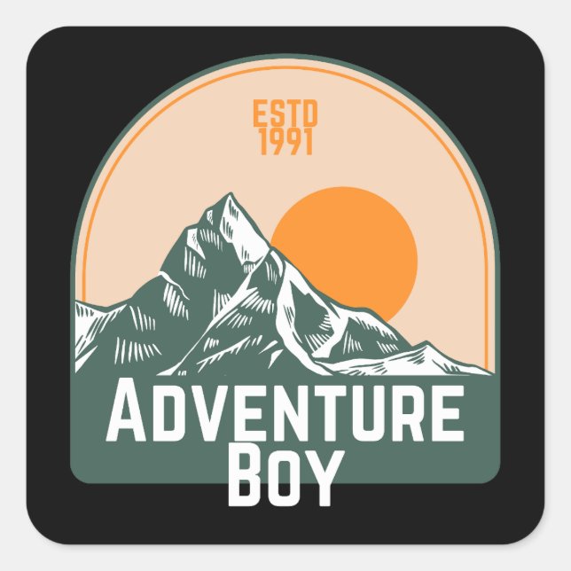 Adventure Boy Square Sticker (Front)