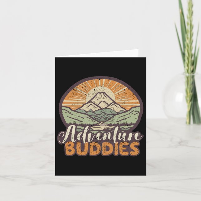Adventure Buddies Couples Funny Hiking Adventure M Card (Front)