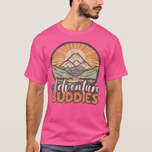 Adventure Buddies Couples Funny Hiking Adventure M T-Shirt (Front)