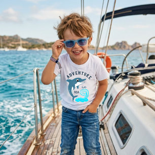 Adventure by the Sea Dolphin and Wave Kids T-Shirt